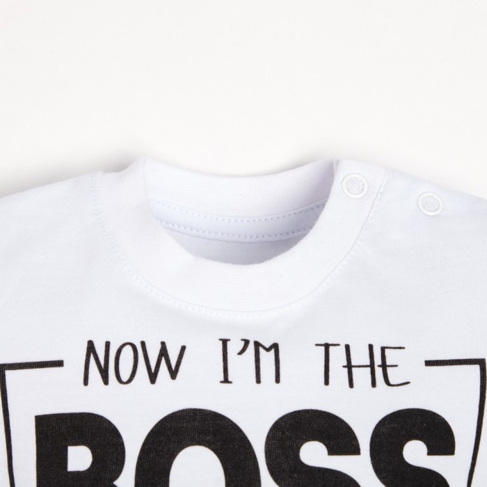 Футболка детская Крошка Я Футболка детская Крошка Я "Little Boss", рост 62-68 см, цвет белый