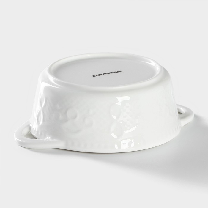 Форма для выпечки из жаропрочной керамики Доляна &laquo;Круг. Ланзо&raquo;, 15&times;11,6 см, цвет белый