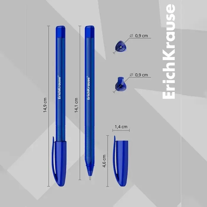 Ручка шариковая ErichKrause U-108 Original Stick, узел 1.0 мм, чернила синие, супермягкое письмо, длина линии письма 1000 метров
