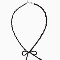 Бусы &laquo;Бантик&raquo; бусина №4,6, цвет чёрный в серебре, 40 см