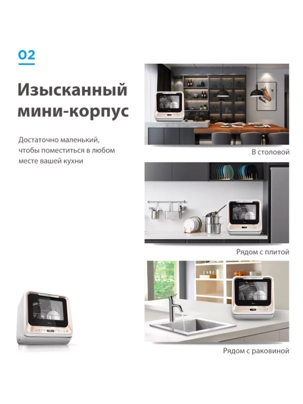 Мини посудомоечная машина настольная MCFD42900GMINI-i Wi-Fi