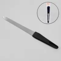 Пилка металлическая для ногтей, 15 см, в чехле, цвет серебристый, чёрный