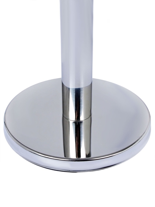 Стойка ограждения сер с вытяжной лентой-470см КРАСНАЯ,высота-90см,d-11см,напольный d-35см