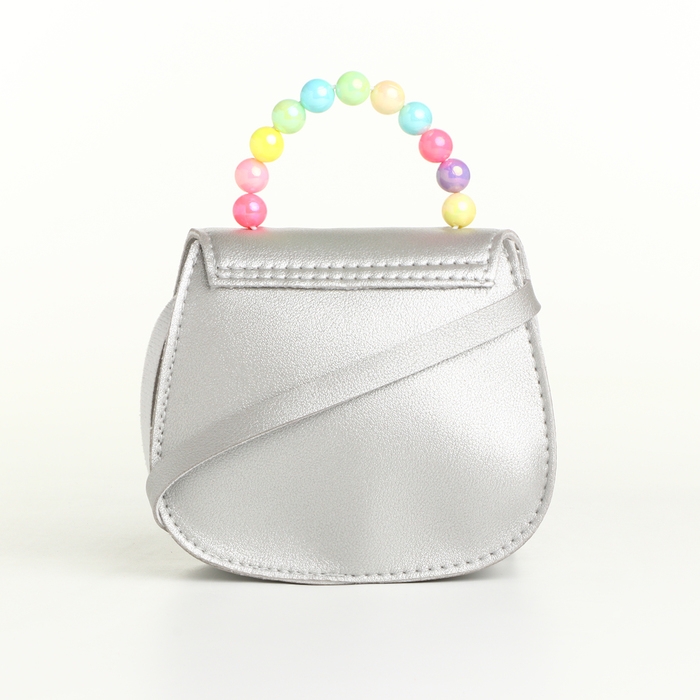 Сумка детская для девочки на клапане &laquo;Выбражулька&raquo;, цвет серебряный