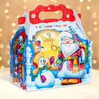 Новый год. Подарочная коробка Новогодняя Ларец простой "Часики" с анимацией 20 х 12 х 17 см. Новый год. Подарочная коробка Новогодняя Ларец простой "Часики" с анимацией 20 х 12 х 17 см.