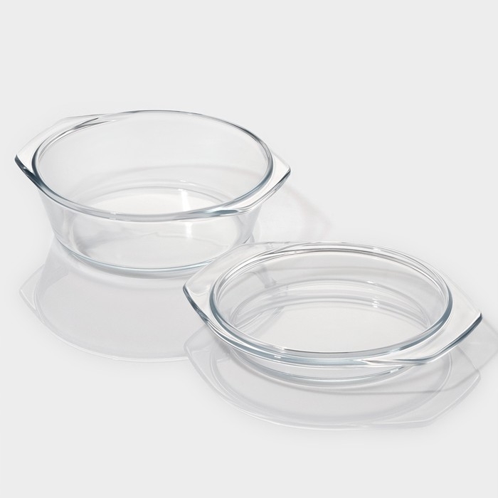 Кастрюля с крышкой из жаропрочного стекла для запекания Доляна &laquo;Фуэго&raquo;, 650 мл, 18&times;16&times;5 см