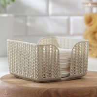 Салфетница &laquo;Вязание&raquo;, цвет белый ротанг