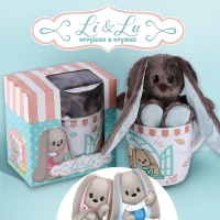 Набор "Зайка Lu" игрушка в кружке, заяц, 16 см Набор "Зайка Lu" игрушка в кружке, заяц, 16 см