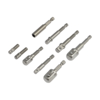 Набор адаптеров для бит и торцевых головок ТУНДРА, 1/4" 3/8" 1/2", 25 - 70 мм, 9 шт. Набор адаптеров для бит и торцевых головок ТУНДРА, 1/4" 3/8" 1/2", 25 - 70 мм, 9 шт.