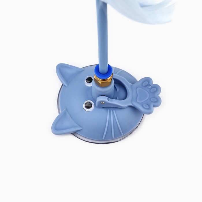 Игрушка дразнилка для кошек на присоске с пером «Котик», голубой, 94 см Игрушка дразнилка для кошек на присоске с пером «Котик», голубой, 94 см