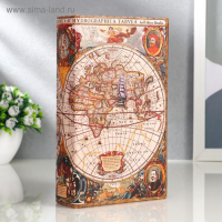 Сейф-книга дерево "Морской путь, карта" кожзам 21х13х5 см Сейф-книга дерево "Морской путь, карта" кожзам 21х13х5 см