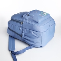 Рюкзак школьный из текстиля 2 отдела на молнии, 3 кармана, цвет голубой Рюкзак школьный из текстиля 2 отдела на молнии, 3 кармана, цвет голубой