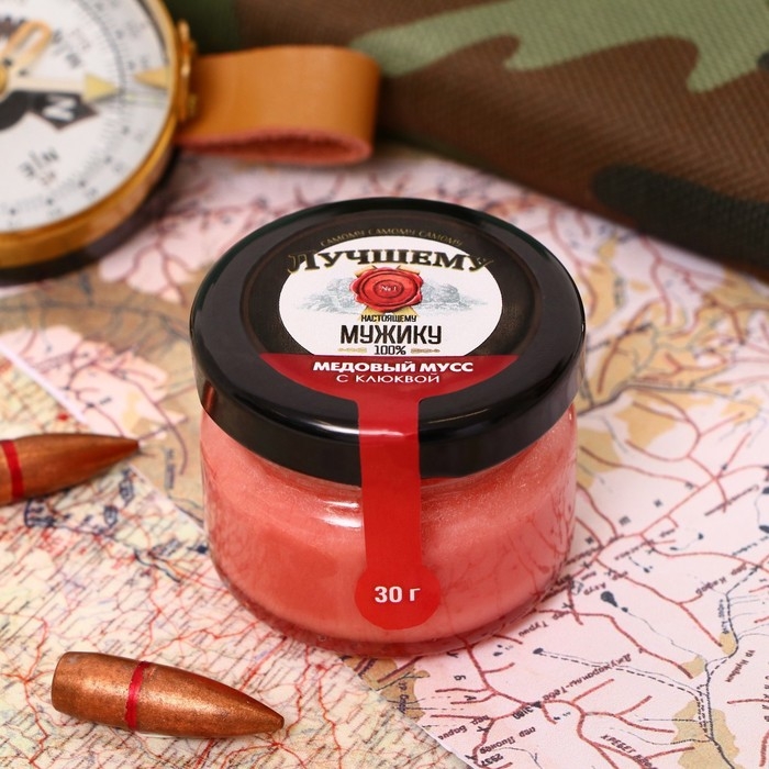 Медовый мусс Медовый мусс "Лучшему мужику" с клюквой, 30 г