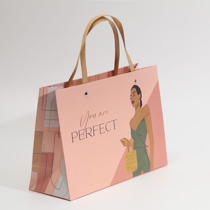 Пакет подарочный, упаковка, &laquo;Ты идеальна&raquo;, 30 х 20 х 10 см