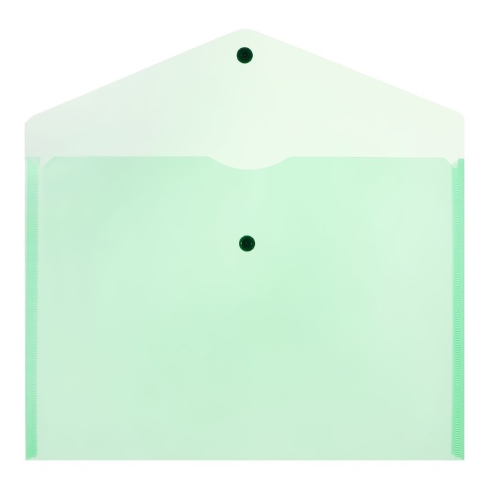 Набор папок-конвертов на кнопке 5 штук, А4, 150 мкм, Calligrata Standard, прозрачные, зеленые