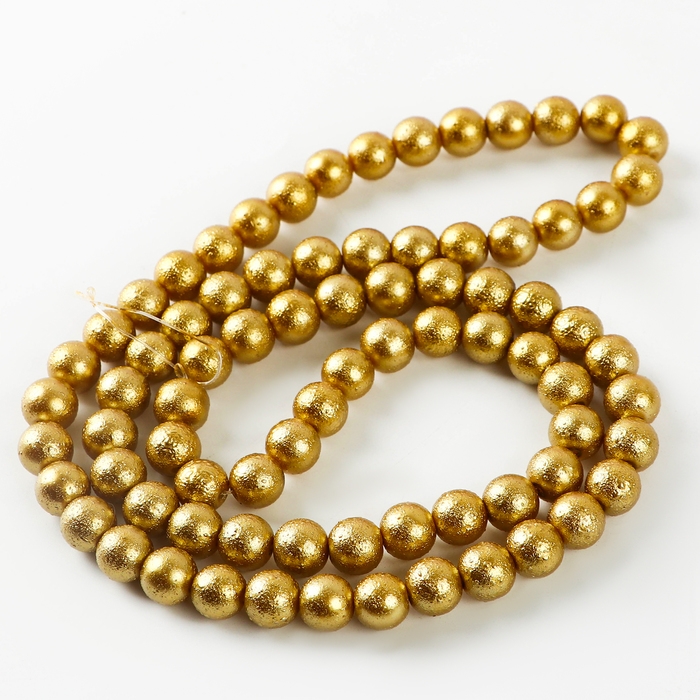 Бусины из стекла, набор 78 шт., размер 1 шт. &mdash; 10 мм, цвет жёлтое золото