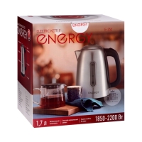 Чайник электрический Energy E-252, металл, 1.7 л, 2200 Вт, серебристый Чайник электрический Energy E-252, металл, 1.7 л, 2200 Вт, серебристый