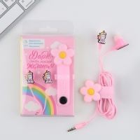 Наушники вакуумные, держатель для проводов &laquo;Единорог дарю счастье&raquo;, мод.VBT 1,1, 12,5 х 8,5 см.