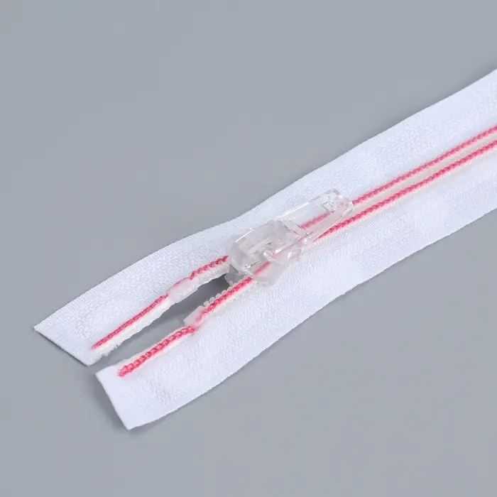 Молния &laquo;Спираль&raquo;, №5, разъёмная, замок автомат, 60 см, белая, розовая