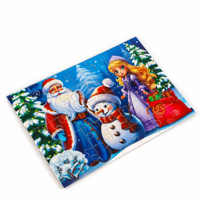 Пазл для детей магнитный деревянный &laquo;Новый год! Дед Мороз&raquo;, 21 х 15 см