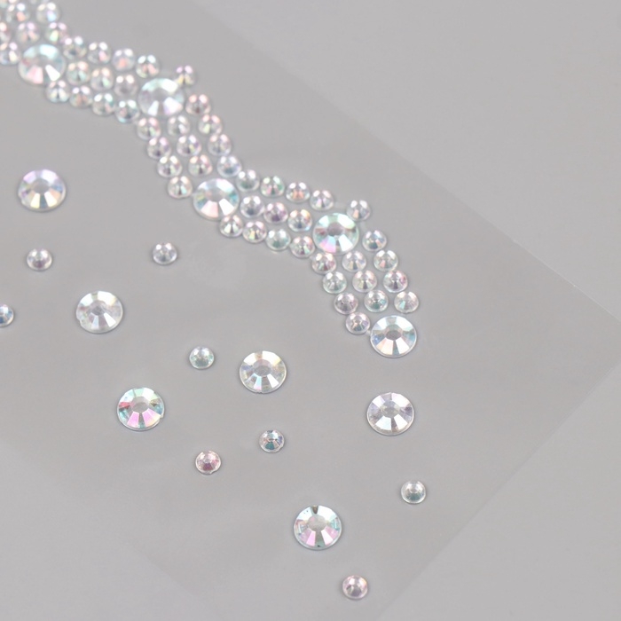 Наклейка пластик стразы Наклейка пластик стразы "Чокер Роскошь" серебро 11,6х18 см