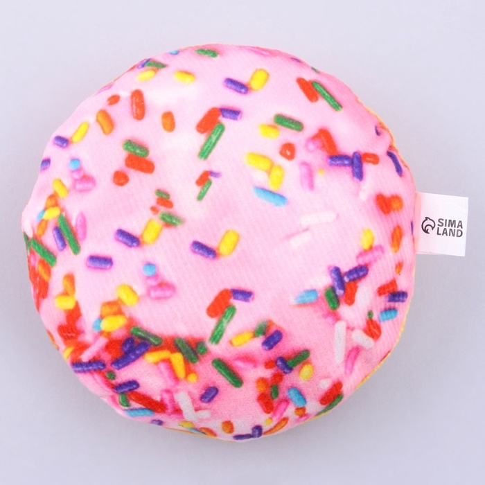 Игрушка для собак с пищалкой «Пончик» из текстиля, 11,5 х 11,5 см Игрушка для собак с пищалкой «Пончик» из текстиля, 11,5 х 11,5 см