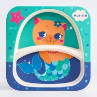 Тарелка детская из бамбука &laquo;Малышки&raquo;, 2 секции, МИКС