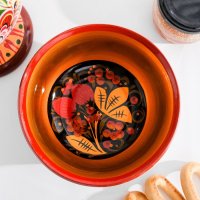 Салатник &laquo;Ягодка&raquo;, средний, хохлома