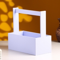 Кашпо деревянное "Эллада большая, сетка", с ручкой, 25&times;12,5&times;10(25) см Лавандовый