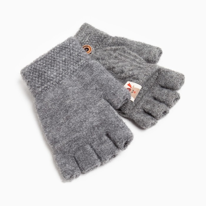 Митенки женские MINAKU однотонные, р-р 23 см, цв.серый