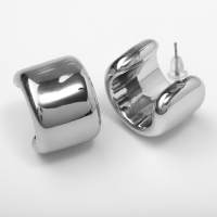 Серьги пластик &laquo;Круг&raquo; муза, цвет серебро