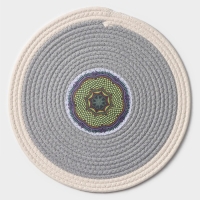 Салфетка сервировочная на стол Доляна &laquo;Мира&raquo;, d=38 см, цвет серый, рисунок МИКС