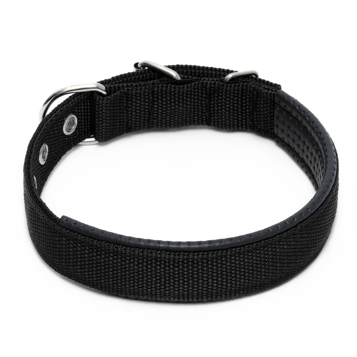 Ошейник "Комфорт" комбинированный, 55 х 2,5 см, ОШ 40-50 см, чёрный