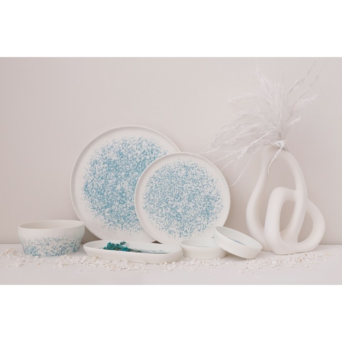 Тарелка фарфоровая обеденная Magistro &laquo;Лунный океан&raquo;, d=28 см