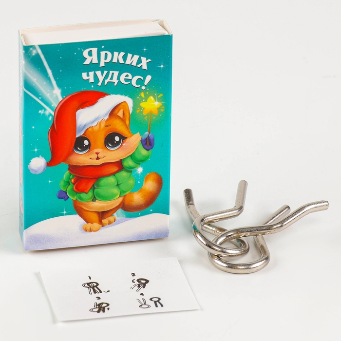 Головоломка металлическая &laquo;Развивай логику. Змейки&raquo;, в шоубоксе, МИКС