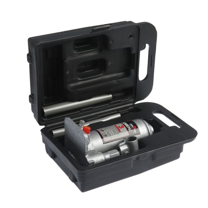 Гидравлический бутылочный домкрат СЕРВИС КЛЮЧ, 75033, высота 180 - 350 мм, в кейсе, 3 т Гидравлический бутылочный домкрат СЕРВИС КЛЮЧ, 75033, высота 180 - 350 мм, в кейсе, 3 т