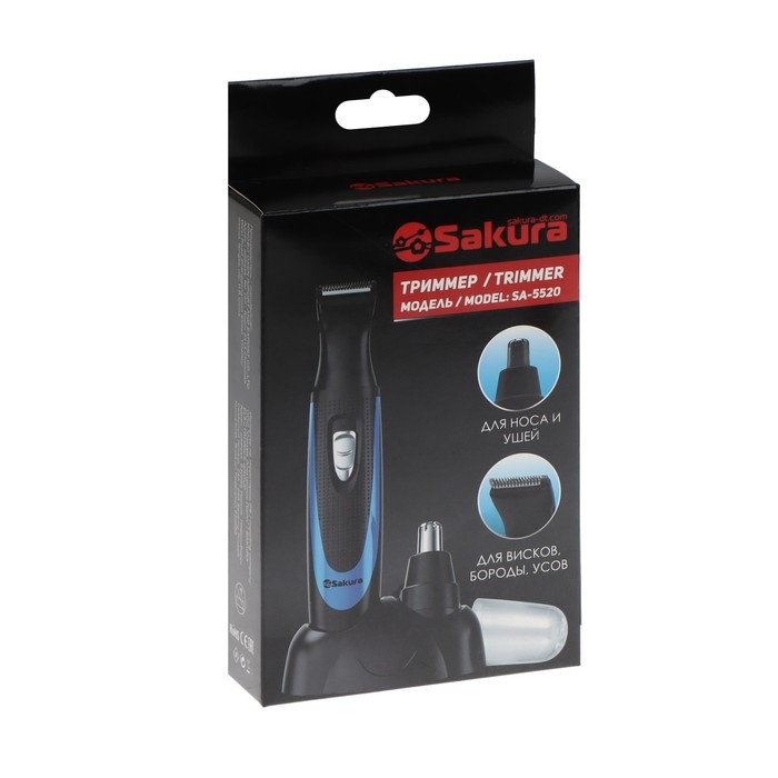 Триммер для волос Sakura SA-SA-5520BK, для носа/ушей/бороды/усов 1хАА (не в компл.), чёрный Триммер для волос Sakura SA-SA-5520BK, для носа/ушей/бороды/усов 1хАА (не в компл.), чёрный