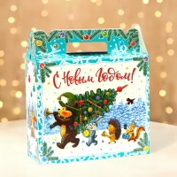 Новый год. Подарочная коробка новогодняя Чемоданчик малый "Лесные гости" 17,3 х 6,5 х 15 см. Новый год. Подарочная коробка новогодняя Чемоданчик малый "Лесные гости" 17,3 х 6,5 х 15 см.
