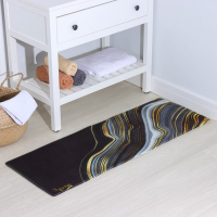 Коврик для ванной и туалета Доляна &laquo;Камень&raquo;, 44&times;120 см, цвет чёрный