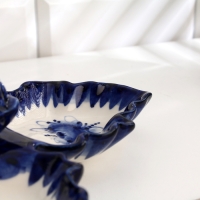 Менажница гжель &laquo;Листики&raquo;, бело-синий,керамика,