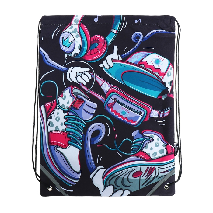 Мешок для обуви 480 х 360 мм, Феникс, сублимация, светоотражающая полоса, "Будь в ударе"