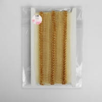 Тесьма декоративная с бисером, 35 мм, 4,5 &plusmn; 0,5 м, цвет золотой