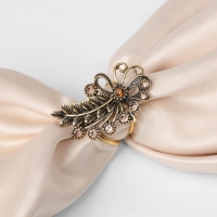 Кольцо для платка &laquo;Ветвь&raquo;, цвет коричневый в чернёном золоте