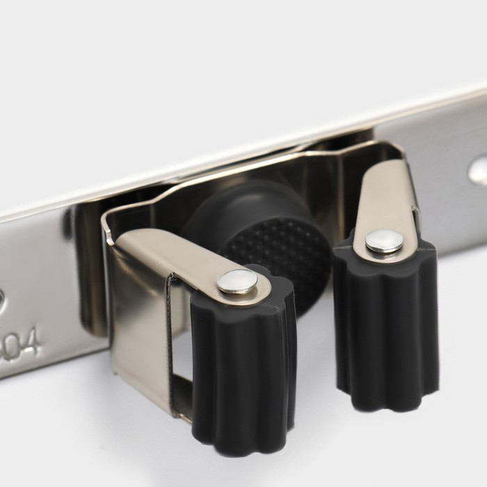 Держатель для швабры и метлы Доляна, с крючками, 3,8&times;4,8&times;16 см