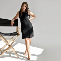 Ночная сорочка женская &laquo;Очарование&raquo;, цвет чёрный, размер 44