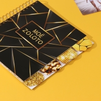 Фотоальбом на спирали 20 листов "Моё zoloto" объёмный элемент + 4 вкладки 24х24 см Фотоальбом на спирали 20 листов "Моё zoloto" объёмный элемент + 4 вкладки 24х24 см