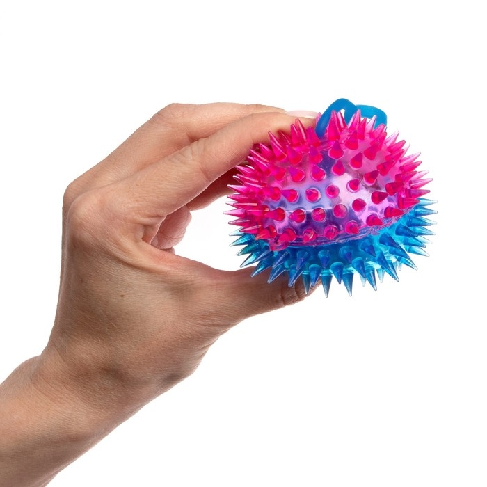 Мяч &laquo;Ёжик&raquo;, световой, с пищалкой 7,5 см, цвета МИКС
