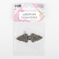 Декоративная застёжка, 6 &times; 2 см, цвет серебряный