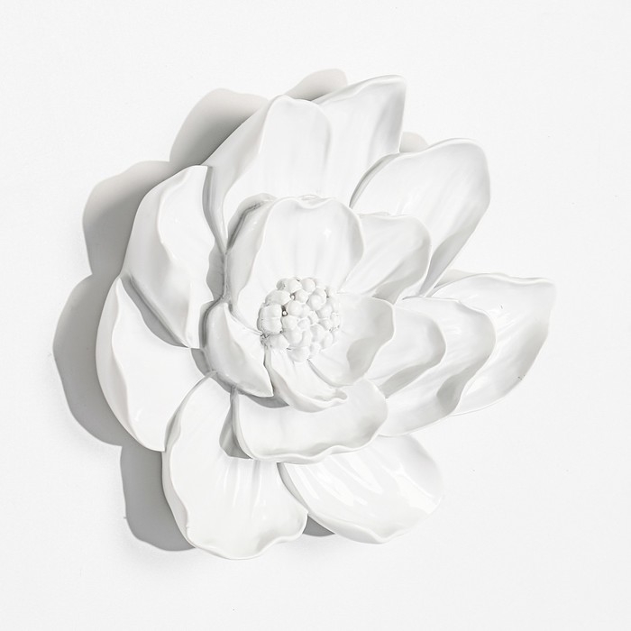 Декор настенный, "Анемон", 16.5 x 19.5 см, белый