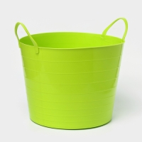 Корзина для белья мягкая, 27 л, 37,5&times;37,5&times;30 см, цвет ярко-зелёный
